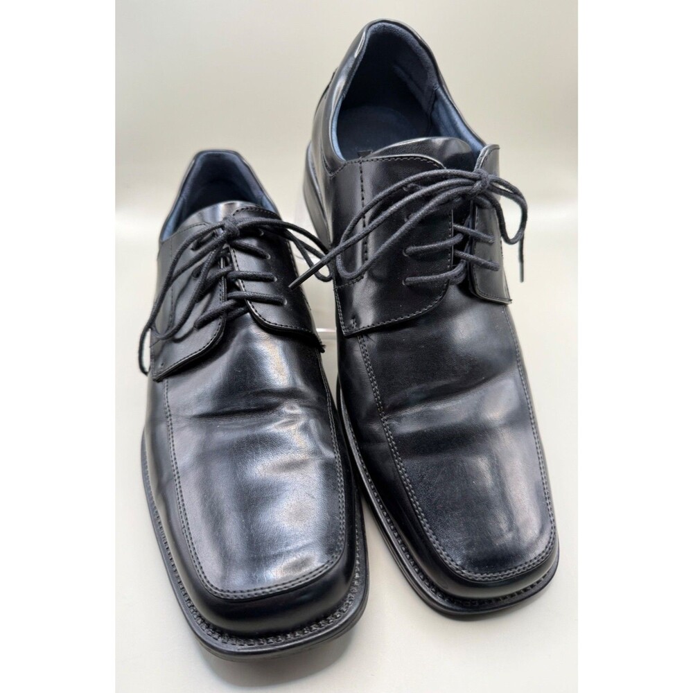 Bruno Marc Goldman Mens Black Size 9.5 Square Toe Oxford Derby Dress Shoes